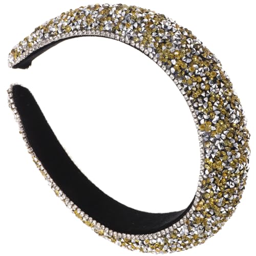 FONDOTIN Breites Strass Haarband mit Funkelnden Vollsteinen Barock Inspiriertes Gepolstertes Haarreif für Damen und Mädchen Stilvolles Haaraccessoire für Hochzeit Party und Alltag von FONDOTIN