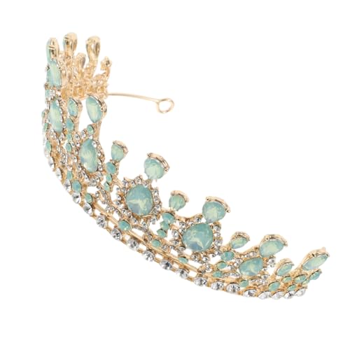 FONDOTIN Bridal Tiara Crown mit Grünem Schmuckstein und Strass Leichter Eleganter Hochzeits Haarschmuck für Braut Geeignet für Hochzeit Geburtstag und Festlichkeiten von FONDOTIN