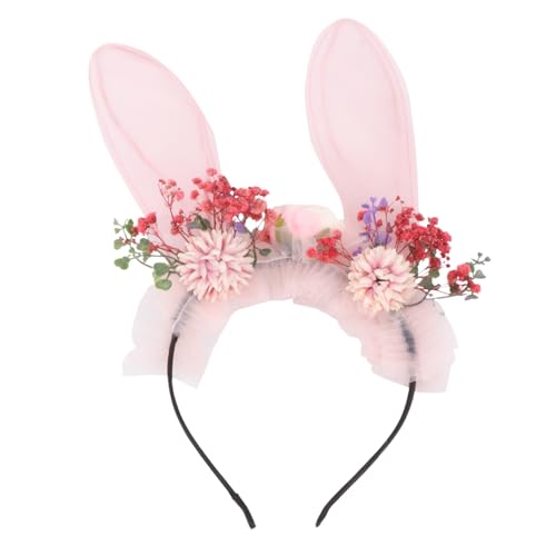 FONDOTIN Bunny Ear Haarreif Osterhasen Party Haaraccessoire Leichtes nicht Verformbares Stirnband mit Blumenmotiv Geeignet für Karneval Maskerade Kostümparty Neujahrsfeier Design Zufällig von FONDOTIN