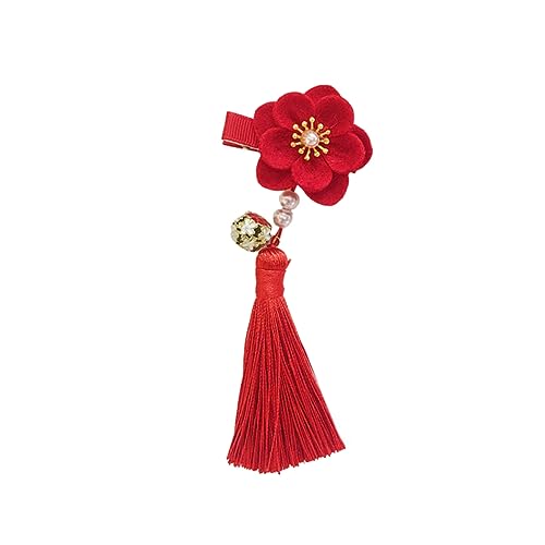 FONDOTIN Chinesische Stil Haarspange mit Quaste für Mädchen Teiliges Süßes Haarschmuck Accessoire für Traditionelle Kleider Rot für Partys und Alltag von FONDOTIN