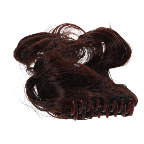 FONDOTIN Pferdeschwanzverlängerung Mit Kralle Lockiges Haarteil Für Frauen Synthetisch in Dunkelbraun Haarverlängerung Für Einfaches Styling Und Sofortige Frisuren-aufwertung von FONDOTIN