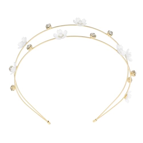 FONDOTIN Damen Metall Haarreif mit Doppelter Lage Strassverzierung Diadem für Festival Cosplay und Alltag Modischer Kopfschmuck für Frauen und Mädchen von FONDOTIN
