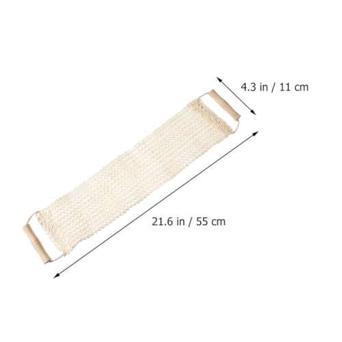 FONDOTIN Doppelseitiger Körperpeeling badetuch Rückenschrubber aus Natürlichem Sisal mit Holzgriff Leicht und Tragbar für Dusche und Bad zur Effektiven Hautreinigung von FONDOTIN