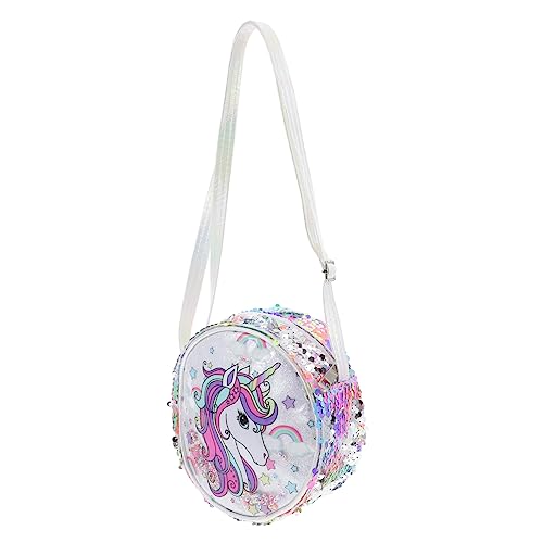 FONDOTIN Einhorn Muster Umhängetasche für Mädchen Glitzernde Crossbody Tasche mit Bunten Pailletten für Freizeit Einkäufe und Partys Robust und Dekorativ von FONDOTIN