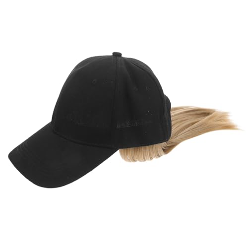 FONDOTIN Einstellbare Baseballcap mit Kurzer Glatter Einteilig Perücke für Damen Modischer Kopfschmuck Hitzebeständige Fasern Vielseitig für Alltag Party und Reisen Geeignet von FONDOTIN