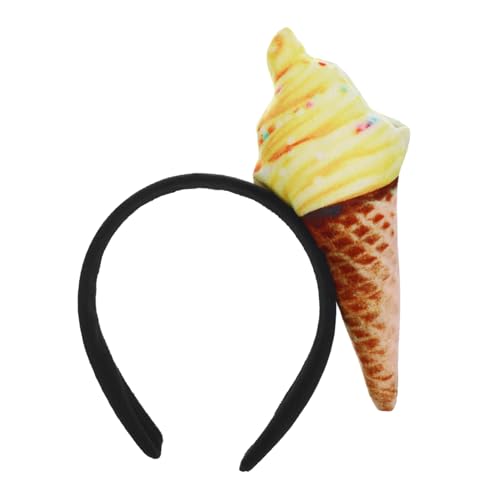 FONDOTIN Eiswaffel Stirnband Damen Eis Haarreif Weiches Stoffmaterial Leicht Tragbar Bequemer Sitz Modisches Eiscreme Kopfstück Für Reise Outdoor Party von FONDOTIN