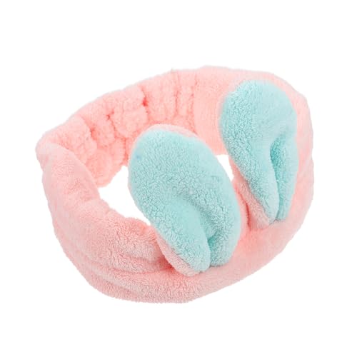 FONDOTIN Elastisches Cartoon Haarband Damen aus Weichem Fleece Hautfreundlich und Geruchsfrei Dehnbar und Bequem zum Waschen Make up Spa und Täglicher Anwendung mit Niedlichen Hasenohren von FONDOTIN