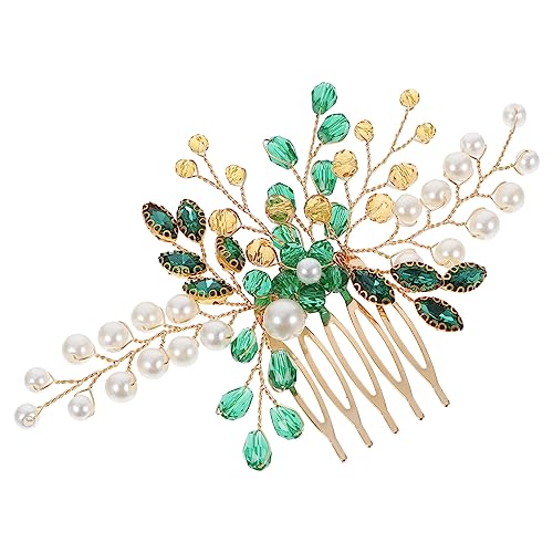 FONDOTIN Eleganter Braut Haarkamm Wasserfall Kristall Haarschmuck Goldfarbener Haarkamm für Hochzeit und Abschlussball Handgefertigter Schmuck Vielseitiges Accessoire für Festliche von FONDOTIN