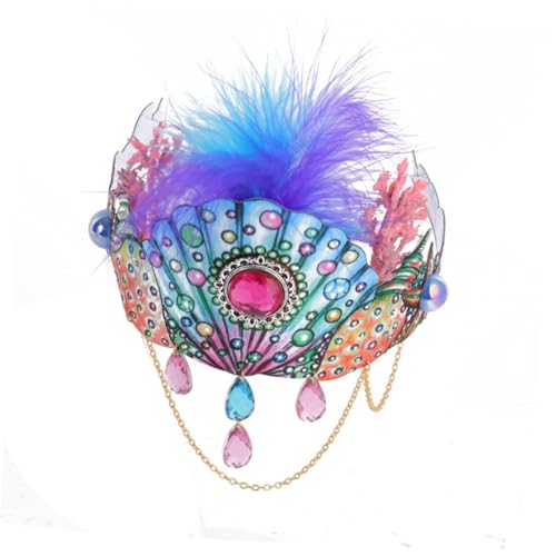 FONDOTIN Federnes Haarschmuck Halloween Stirnband Damen Leichtes Elastisches Haarband mit Muschel und Korallenverzierung Komfortabler Haarreif für Party Fotoshooting und Karneval von FONDOTIN