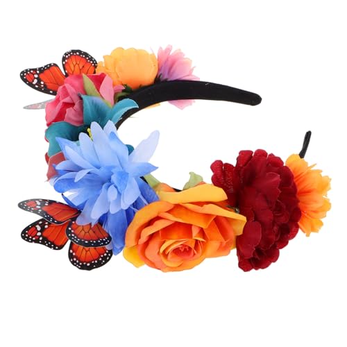 FONDOTIN Floral Haarreif mit Schmetterling Festival Accessoire für Damen für Karneval Partys und Fotoshootings mit Realistischen Blumen und Robustem Design FONDOTIN Floral Haarreif mit Schmetterling Festival Accessoire für Damen für Karneval Partys und Fotoshootings mit Realistischen Blumen und Robustem Design von FONDOTIN