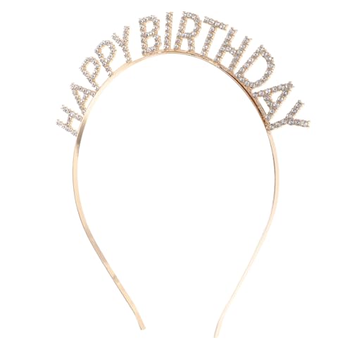 FONDOTIN Geburtstags Stirnband mit Strass Krone Eleganter Kopfschmuck für Erwachsene Leichtes und Tragbares Accessoire für Geburtstagsparty Dekoration von FONDOTIN