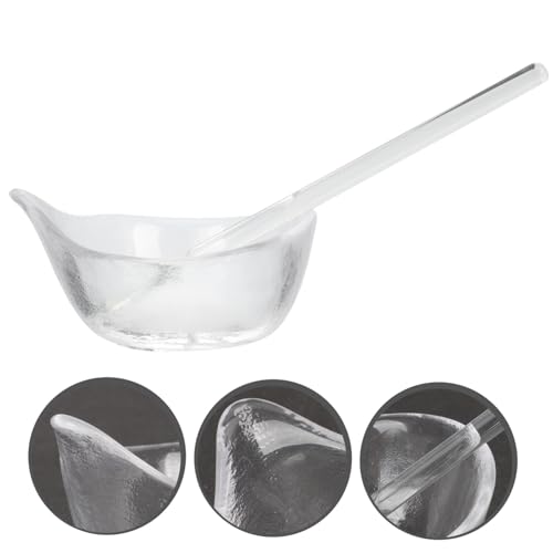 FONDOTIN Glas gesichtsmaske Rührschüssel mit Löffel Transparent Feine Politur DIY Maske Schüssel für Ätherische Öle Modulierbare Beauty Tools für Zuhause und Salon Kleines Fassungsvermögen von FONDOTIN
