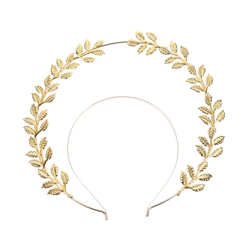 FONDOTIN Goldfarbener Retro Haarreif mit Doppelter Lage Dekoratives im Kranz Stil Vintage Braut Haarschmuck für Frauen und Mädchen Geeignet für Hochzeit Party und Festliche Anlässe von FONDOTIN