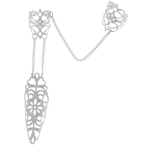 FONDOTIN Gothic Metallring für Damen mit Filigranem Muster Leichter Offener Ketten fingerring Modisches Schmuckaccessoire für Alltag und Besondere Anlässe Einzigartiger Claw Design Ring von FONDOTIN