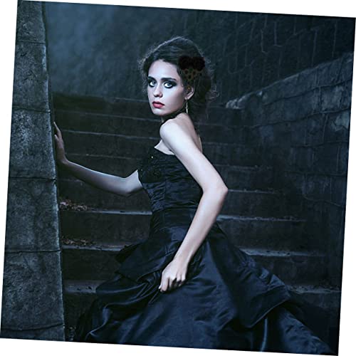 FONDOTIN Gothic Spitzen Haarnadel mit Blumenmotiv Handgefertigter Schwarzer Haarschmuck für Frauen Leichter Stabiler Haarclip Perfektes Halloween Kopfschmuck Accessoire Vintage Stil für von FONDOTIN