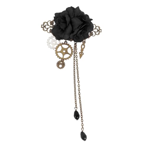 FONDOTIN Gothic Steampunk Haarklammer Mechanisches Haarschmuck Lolita Haar Accessoire Schwarz für Damen Party Modisch Langlebig FONDOTIN Gothic Steampunk Haarklammer Mechanisches Haarschmuck Lolita Haar Accessoire Schwarz für Damen Party Modisch Langlebig von FONDOTIN