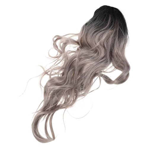 FONDOTIN Gradient Graue Lange Perücke Damen Hitzebeständige Synthetische Lockige Wellen Natürliche Schwarze-graue Farbübergang Wiederverwendbar für Alltag Party Halloween Cosplay FONDOTIN Gradient Graue Lange Perücke Damen Hitzebeständige Synthetische Lockige Wellen Natürliche Schwarze-graue Farbübergang Wiederverwendbar für Alltag Party Halloween Cosplay von FONDOTIN