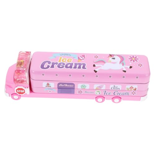 FONDOTIN Große Kapazität Federmäppchen Cartoon Stiftebox Praktische Aufbewahrungsbox Für Schüler Lehrer Büro Organizer Multifunktional Schreibwarenbox Rosa von FONDOTIN