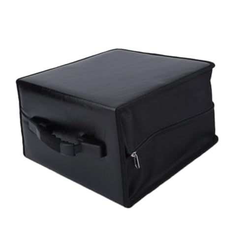 FONDOTIN Großer Cd Wallet Organizer mit Fächern Tragbarer Cd DVD Aufbewahrungskoffer Robuster Reißverschluss Komfortabler Griff Praktischer Media Storage Bag für Unterwegs Schwarz von FONDOTIN