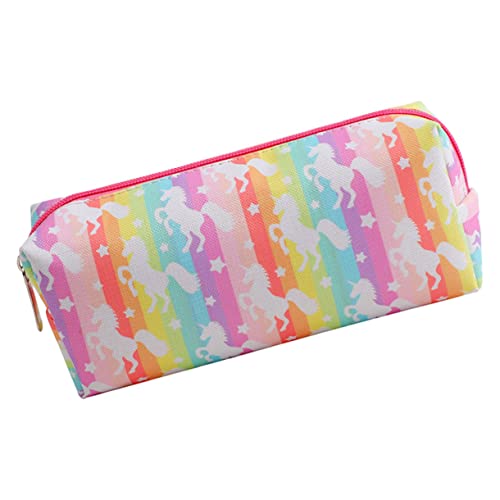 FONDOTIN Großes Einhorn Federmäppchen mit Cartoon Motiv Reißfestes Waschbares Stiftemäppchen für Erwachsene Großer Organizer für Stifte Lineale und Notizen Rutschfestes Schreibwarenetui von FONDOTIN