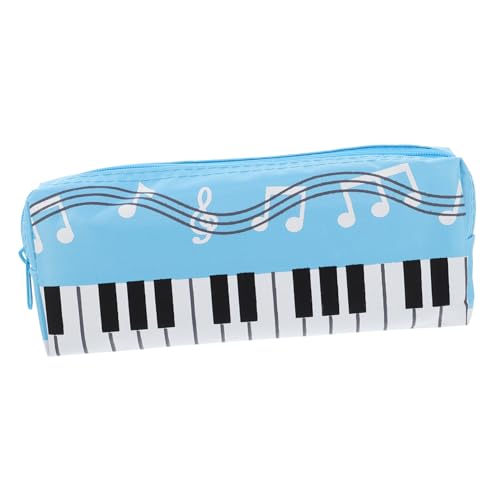 FONDOTIN Großes Federmäppchen aus Canvas mit Klavier-Tastatur-Motiv Geräumige Federtasche für Schule und Büro Stilvolle Langlebige Stifttasche für Jugendliche von FONDOTIN