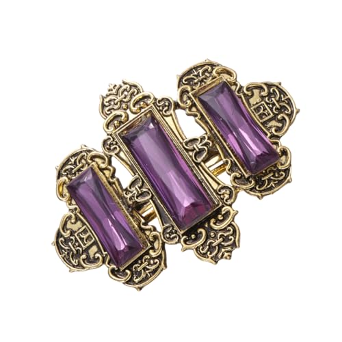 FONDOTIN Haarklammer mit Strasssteinen Eleganter Ponytail Clip aus Langlebiger Legierung Modischer Haarschmuck für Damen und Mädchen Geeignet für Party und Alltag Gold Vintage Design von FONDOTIN