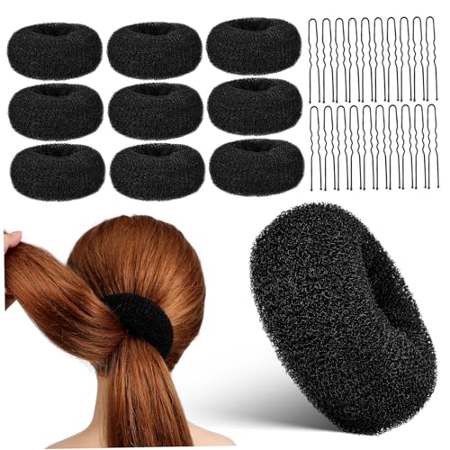FONDOTIN Haarknoten mit Donut Bun Maker und U Förmigen Haarclips Robustes Nylon Frisurenhilfe für Frauen und Vielseitiger Haarknoten Former für Stilvolle Hochsteckfrisuren von FONDOTIN