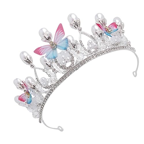 FONDOTIN Haarschmuck Silber Krone Stirnband Mädchen Geburtstags Haarreif Prinzessin Accessoire Leicht und Langlebig für Party Auftritte und Festlichkeiten von FONDOTIN