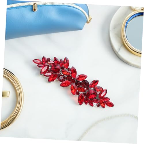 FONDOTIN Haarspangen Mit Roten Strass-blumen Haarnadeln Für Frauen Und Mädchen Hochzeits-haarschmuck Kopfbedeckung Für Brautfeier von FONDOTIN