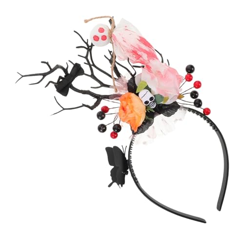 FONDOTIN Halloween Haarreif mit Geweih und Leichter Party Haarschmuck für Day Of The Dead Einzigartiges Cosplay Accessoire mit Floraler Note Schwarzes Design von FONDOTIN
