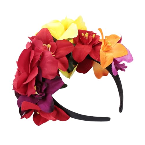 FONDOTIN Halloween Stirnband Damen Rosenblume Haarschmuck Leichtes Party Haarband Blumenkrone Cosplay Kopfschmuck Langlebig und Bequem von FONDOTIN