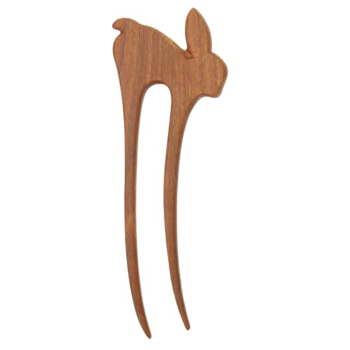 FONDOTIN Handgefertigte Holz Haarspange Kaninchenform Retro Haarstab Haarnadel Vintage Haargabel für Damen Hochzeits und Partyfrisuren von FONDOTIN