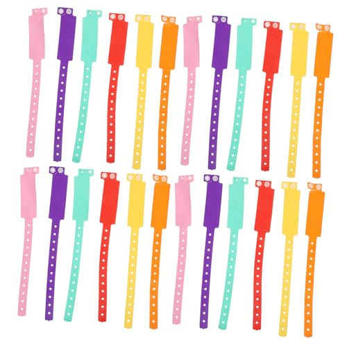 FONDOTIN Handgeschriebene Wasserdichte PVC Identifikationsarmbänder Verstellbare Weiche Event Wristbands für Erwachsene Teiliges Farben Geeignet für Krankenhäuser Bars und Wasserparks von FONDOTIN