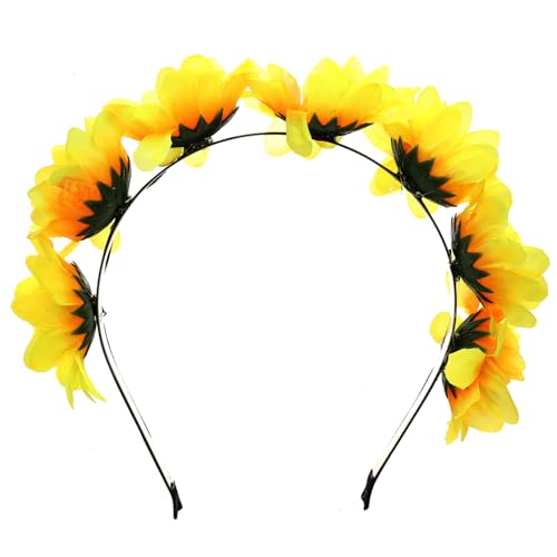 FONDOTIN Hawaiianischer Blumen Haarreif mit Sonnenblumen Design Blumenschmuck Dekoration für Damen Geeignet für Hochzeit Festival Party und Fotoshootings FONDOTIN Hawaiianischer Blumen Haarreif mit Sonnenblumen Design Blumenschmuck Dekoration für Damen Geeignet für Hochzeit Festival Party und Fotoshootings von FONDOTIN