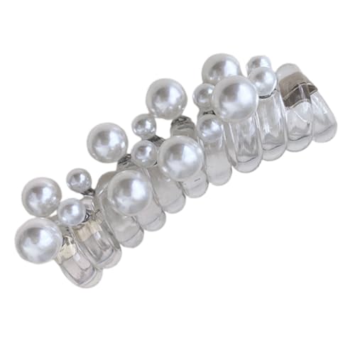 FONDOTIN Hochwertiger Haarband mit Perlen Elastisches Spiralgummi für Damen Sanftes Halten Ziehen für Alltag und Besondere Anlässe Weiß Langlebig und Einfach zu Entfernen von FONDOTIN