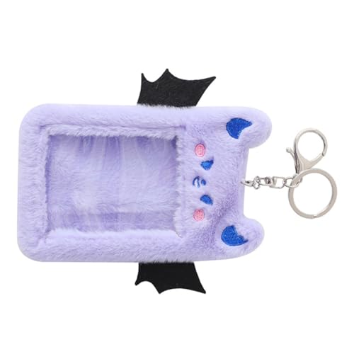 FONDOTIN Kartenetui mit Teufelsflügeln Plüsch-ID-Halter Kartenhalter-Hülle Plüsch- Niedlicher Ausweishalter süßer Ausweishalter ID-Inhaber Legierung Schwarz von FONDOTIN