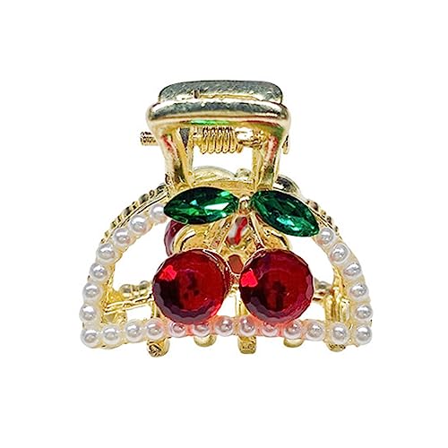 FONDOTIN Kirschen Haarklammern für Perlen Haarspangen Kleine Haarkralle Clips für Mädchen Design für Frisuren für Make Up und Bad von FONDOTIN