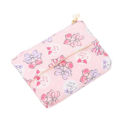 FONDOTIN Kleine Geldbörse mit Langlebigem Kompakt und Leicht Kreative Münztasche für Unterwegs Modische Mini Aufbewahrungstasche für Damen Kirschmuster von FONDOTIN