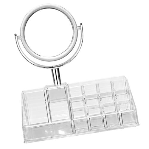 FONDOTIN Kosmetik-aufbewahrungshalter Mit 360° Drehbarem -Spiegel Lippenstift-Organizer Make-up-Spiegel Acryl-lippenstifthalter Desktop-Make-up-aufbewahrungsbox von FONDOTIN