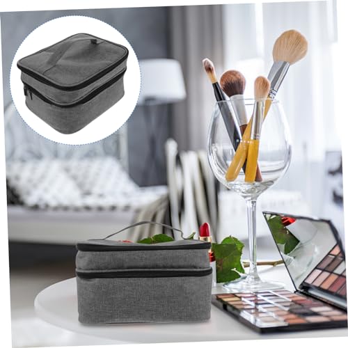 FONDOTIN Kosmetiktasche mit Fächern Oxford Stoßfeste Makeup Aufbewahrungstasche Tragbarer Organizer für Nagellack Ätherische Öle und Kosmetik Leicht zu Verschließen für Reisen und Alltag von FONDOTIN