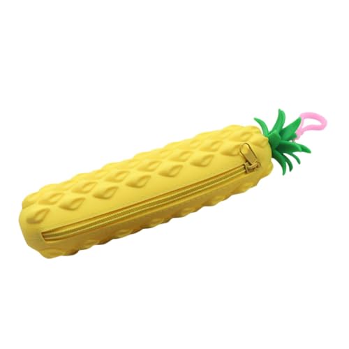 FONDOTIN Kreatives Silikon Stifteetui Ananas Design Kleines Federmäppchen mit Reißverschluss für Schüler Alltag und Büro Pencil Case für Schreibwaren und Make up Pinsel FONDOTIN Kreatives Silikon Stifteetui Ananas Design Kleines Federmäppchen mit Reißverschluss für Schüler Alltag und Büro Pencil Case für Schreibwaren und Make up Pinsel von FONDOTIN