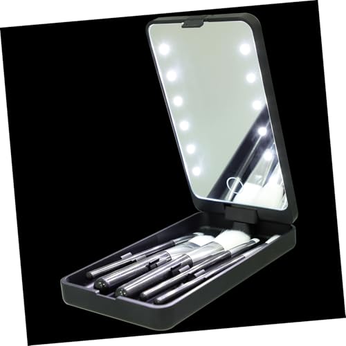 FONDOTIN LED Beleuchtete Wimpernbox mit Spiegel Tragbarer Makeup Organizer mit Lash halter Kompakt und Leicht für Unterwegs Stilvoller Schminkkoffer für Reisen und Alltag von FONDOTIN