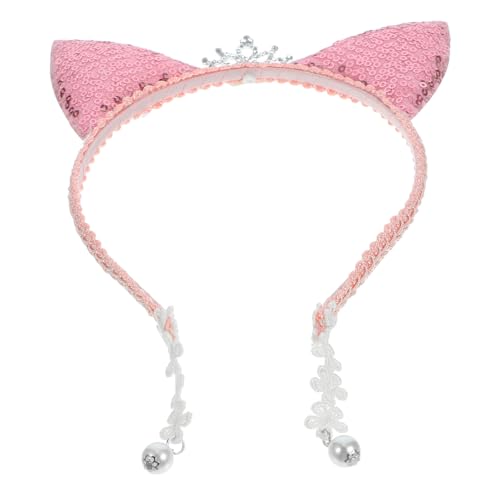 FONDOTIN Leichtes Katzenohren Haarreif mit Perlen und Bequemes Stirnband für Kostüm Party Alltag und Makeup Langlebiges Sicheres Accessoire für Mädchen von FONDOTIN