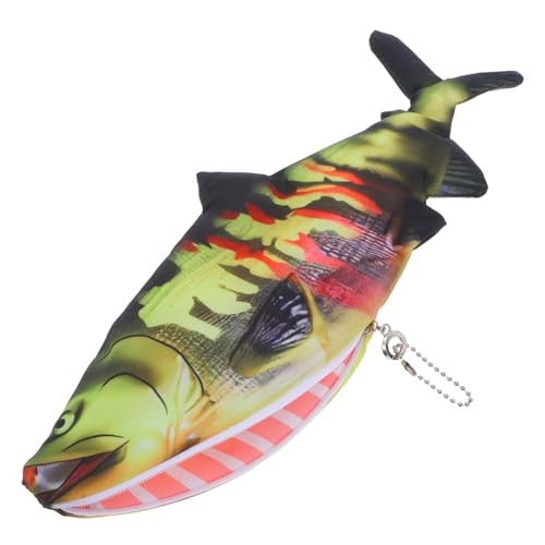 FONDOTIN Lustiges Federmäppchen Fischmotiv mit Reißverschluss Großes Mäppchen mit Organischem Design Vielseitige Stiftetasche für Schule Makeup und Kleingeld Geeignet für Junge Mädchen und von FONDOTIN