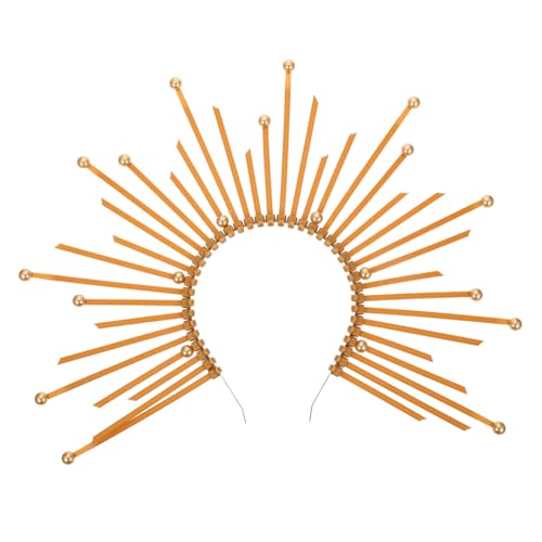 FONDOTIN Mary Haarreif Goldener Kranz Haarschmuck für Damen und Mädchen Leichtes Party Accessoire für Halloween Cosplay Karneval und Festliche Anlässe von FONDOTIN