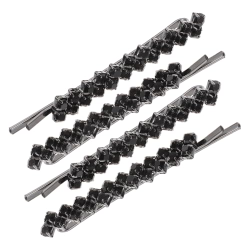 FONDOTIN Metall Haarnadeln mit Strasssteinen Stylische Haarklammern für Damen Bobby Pins für Hochzeit Party und Festliches Styling Langlebige Legierung Schwarz von FONDOTIN