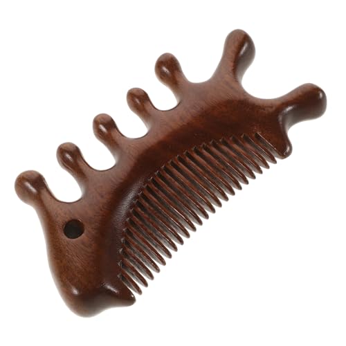 FONDOTIN Multifunktionaler Holz Massagekamm für Kopfhaut Nacken und Gesicht Kompakt Robust Feinzinkig Tragbar für Damen und Herren Stimuliert Haarwuchs und Entspannung von FONDOTIN