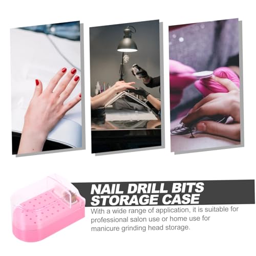 FONDOTIN Nagelbohrer Halter Aufbewahrungsbox Transparent Nail Drill Bits Organizer für Maniküre Nagelstudio Nail Art Praktisch Robust für den professionellen Gebrauch von FONDOTIN