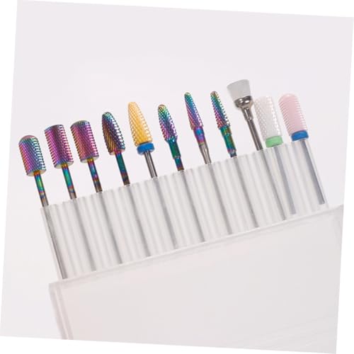 FONDOTIN Nail Drill Bit Organizer Aufbewahrungsbox mit Deckel Tragbarer Nagelfräser Bit Halter für Nagelstudio und Maniküre Zubehör von FONDOTIN