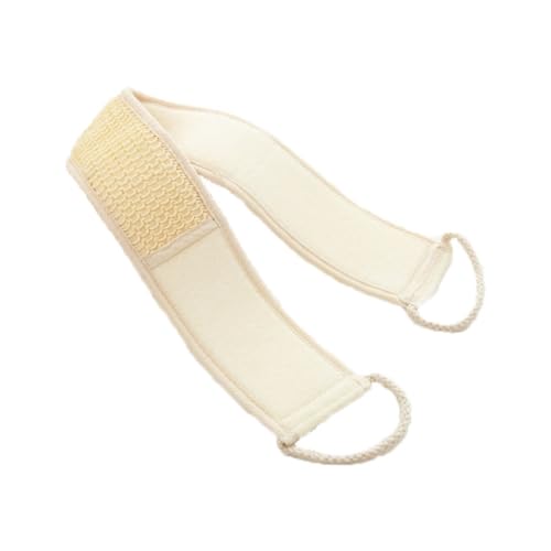 FONDOTIN Badetuch Mit Langen Streifen Für Peeling Duschtuch Aus Baumwolle Und Leinen Zum Zurückziehen Mit Rückenschrubber Beige Farbe von FONDOTIN